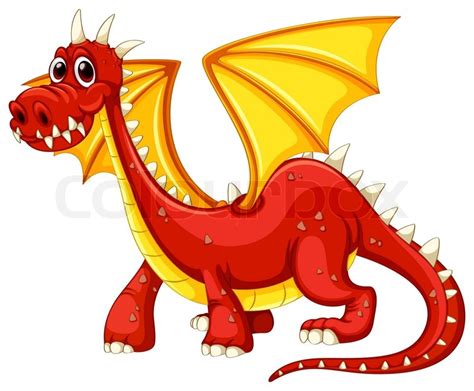 Illustration Of A Single Red Dragon Stock Vector Colourbox