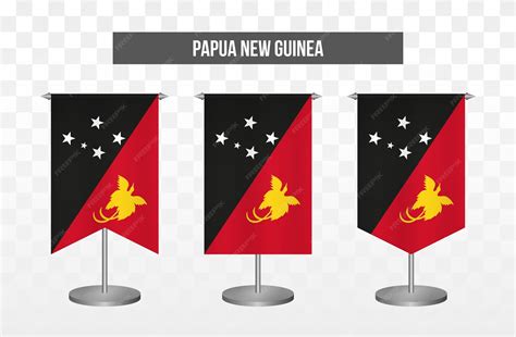 premium vector realistic vertical  vector illustration desk flags