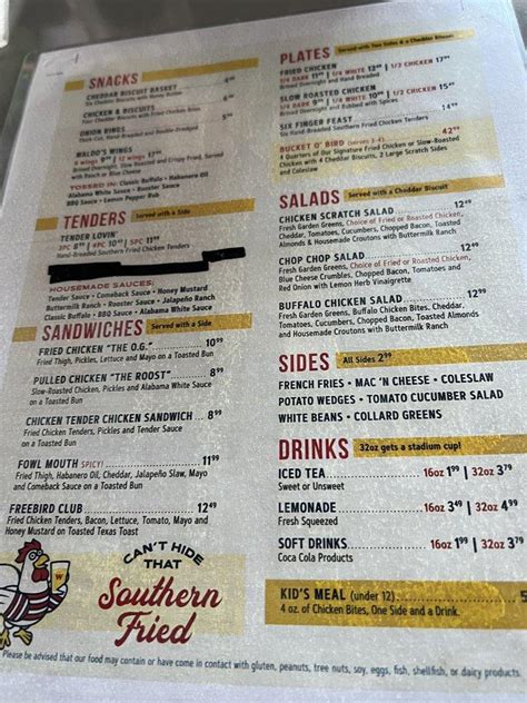 Menu At Waldos Chicken And Beer Mountain Brook