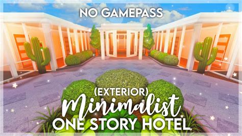 I Exterior I No Gamepass Minimalist One Story Hotel Speedbuild And