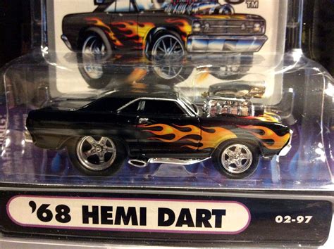 Muscle Machines 1968 Dodge Dart Hemi 1 64 Diecast 68 Dart Black Flames 4588399899