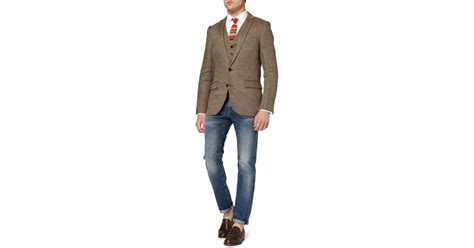 J Crew Ludlow Herringbone Linen Blazer In Brown For Men Lyst