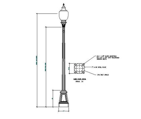 Bloque Autocad Farola Postes De Luz Dwg Autocad Planta Y Alzado