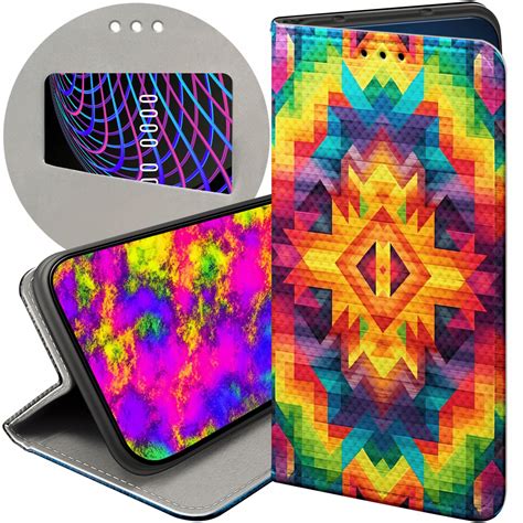 ETUI Z KLAPKĄ DO MOTOROLA MOTO G8 POWER WZORY AZTECKIE AZTEC AZTECY