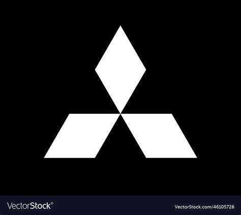 Mitsubishi Brand Logo Car Symbol White Design Vector Image