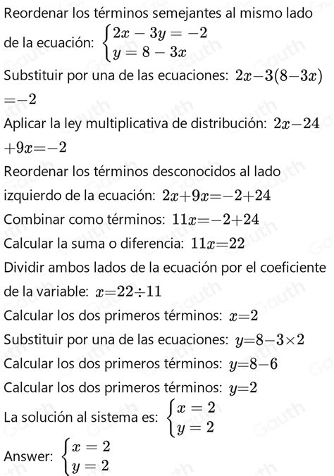 Solved Resuelve el siguiente sistema de ecuaciones mediante el método