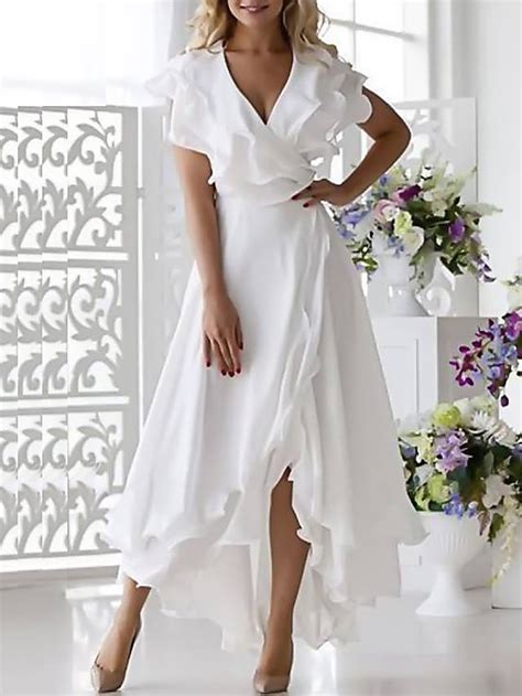 Ts A Line Mother Of The Bride Dress Wedding Guest Elegant High Low V