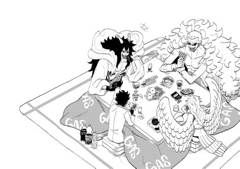 Trafalgar Law Donquixote Doflamingo Monet And Caesar Clown One Piece Drawn By Fj Sakiy