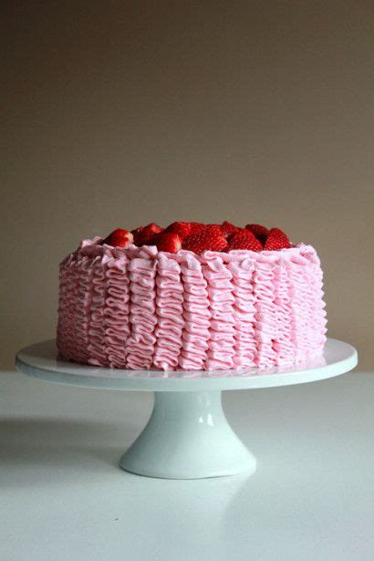 Strawberry Ruffle Cake With Strawberry Compote Recipe Strawberry