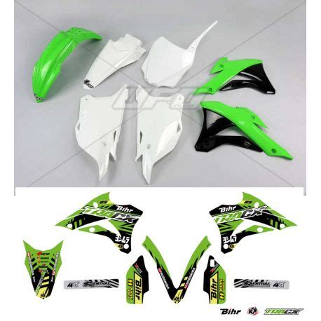 Kit plastiques complet UFO avec kit déco moto cross KAWASAKI KX 85