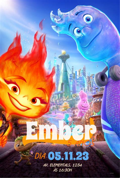 Fazer Convite Online Convite Digital Filme Elementos Pixar Disney