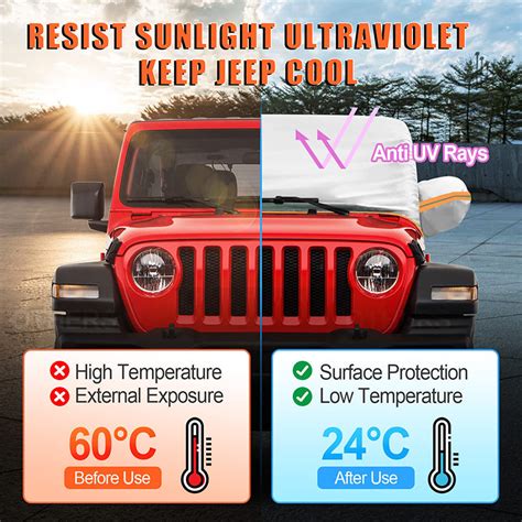 Jeep Wrangler Cab Cover Waterproof 4 Door for 2007-2024 JK & JL