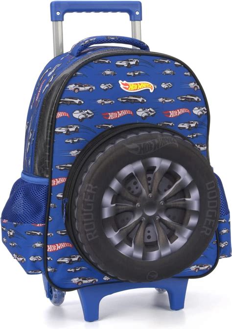 Mochila Rodinhas Luxcel Hot Wheels Azul Ic Hw