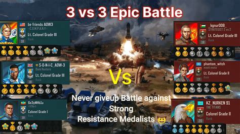 Epic 3 Vs 3 Never Give Up Battle Battle With Strong Medalists