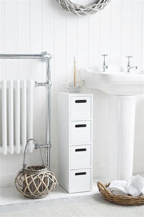 The White Lighthouse Furniture - (Dorset Very Narrow Bathroom Cabinet) | Slim bathroom storage ...