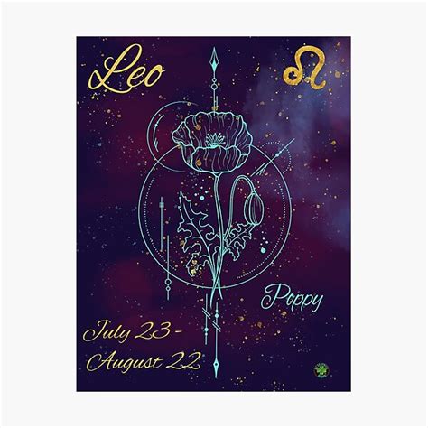 Lámina fotográfica Signo del zodiaco Leo Mes de nacimiento de agosto