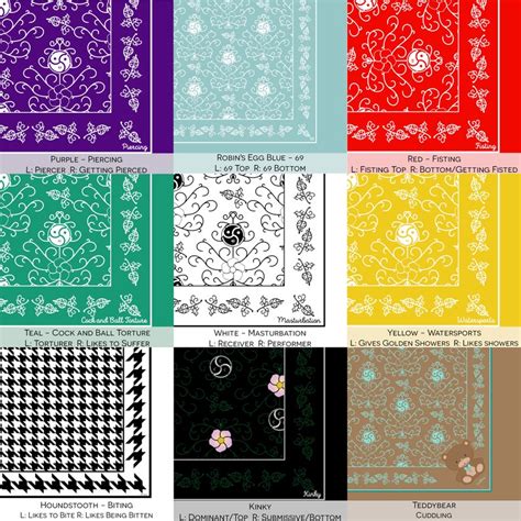 Hanky Code Bandanas Gay Fetish Flagging Kink And Lgbt Etsy