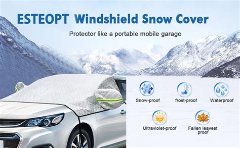 Esteopt Windshield Cover For Ice And Snow Car Windshield Snow Cover