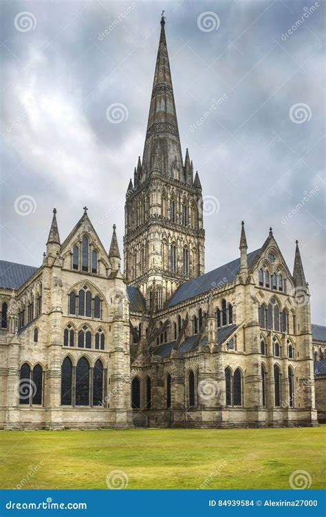 Salisbury Cathedral Anglican Cathedral In Salisbury England Editorial