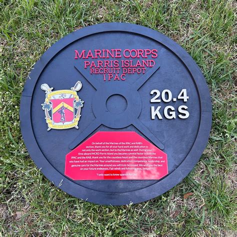 Custom Usmc Marine Corps Military Plaque Military 45lb Weight Plate