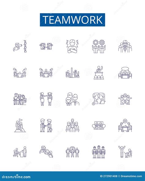 Teamwork Line Icons Signs Set Design Collection Of Collaboration