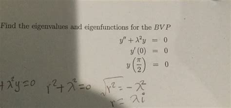 Solved Find The Eigenvalues And Eigenfunctions For The Bvp Chegg