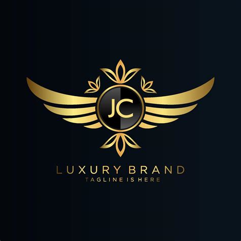 Jc Letter Initial With Royal Template Elegant With Crown Logo Vector