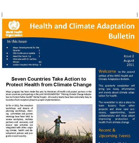 World Health Organization - Health and Climate Adaptation Bulletin ...