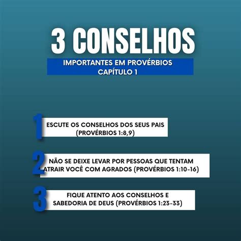 Vamos Falar Aqui Sobre Conselhos Importantes Em Prov Rbios Cap Tulo