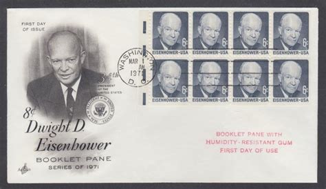 Us Sc A Var Fdc C Eisenhower Experimental Gum Pane Of