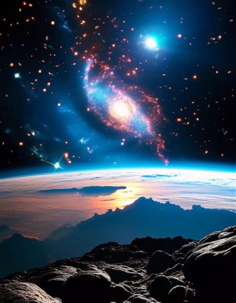 universe cosmos space  time space objects planets stars glows comets