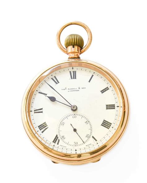 Lot 396 A 9 Carat Gold Open Faced Pocket Watch