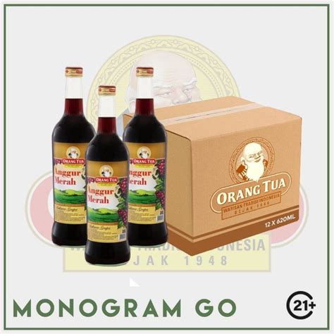 Jual Anggur Merah Gold Cap Orang Tua 620 Ml 1 Karton Isi 12 Botol