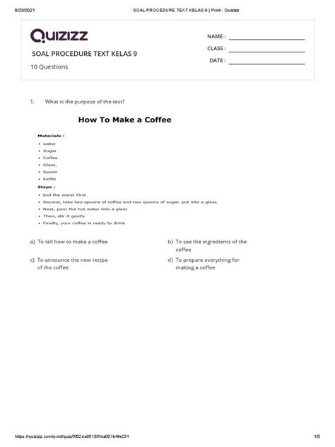 Template Soal Procedure Text Kelas 9 Pdf Batter Cooking Pancake