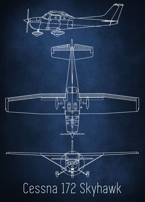 Cessna Skyhawk Airplane Blueprint Drawing Plans A By Stockphotosart