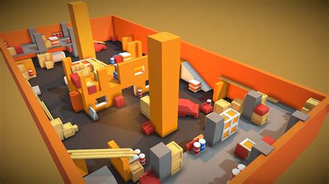 Lowpoly Fps Tdm Game Map Download Free 3d Model By Space One