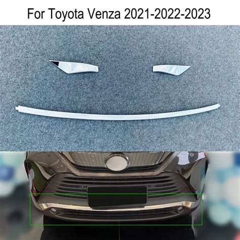 ABS Chrome Car Front Bumper Cover Trim Decor For Toyota Venza 2021 2022