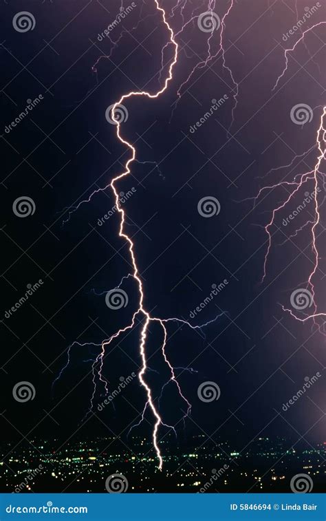 Lightning Bolt Strike Stock Photo Image Of Climate Cloudburst 5846694