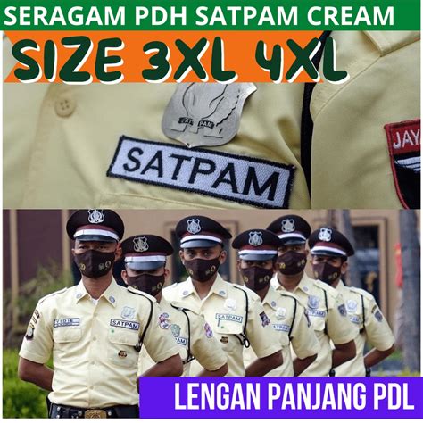 Jual Size Xl Xl Seragam Satpam Pdl Cream Terbaru Lengan Panjang