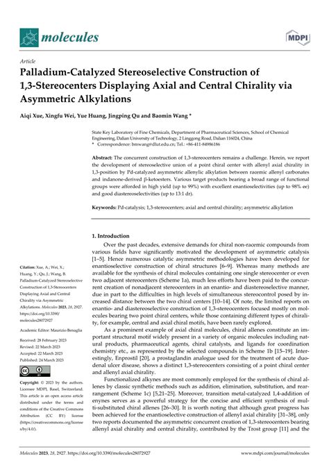 Pdf Palladium Catalyzed Stereoselective Construction Of