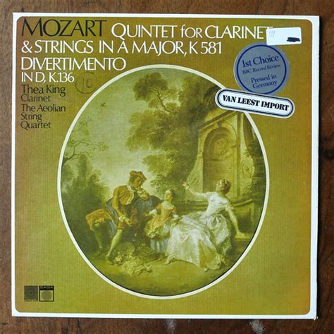 Mozart Quintet KV581 Divertimento KV136 Thea King Cla Flickr