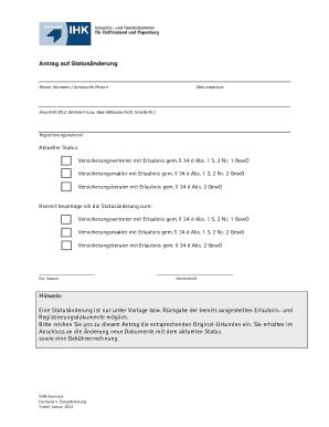 Ausf Llbar Online Antrag Auf Statusnderung Ihk Fax Email Drucken