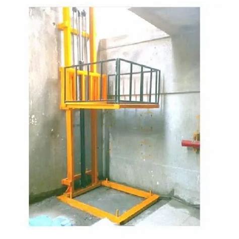 Lion Mild Steel MS Single Mast Hydraulic Goods Lift For Warehouses