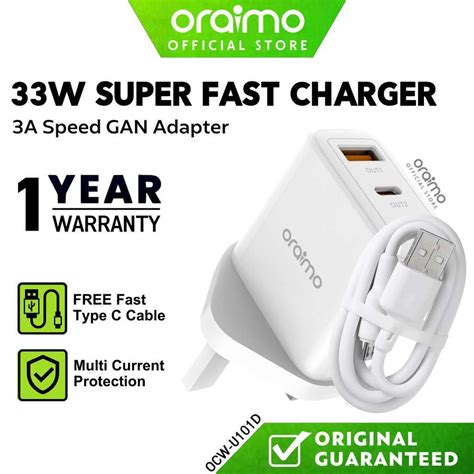 Oraimo Firefly 3 Fast Charging Charger Kit OCW U66S M53 Kenya