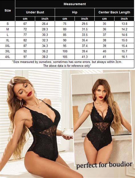 Avidlove Women Snap Crotch Lingerie Sexy Lace Bodysuit Deep V Teddy One