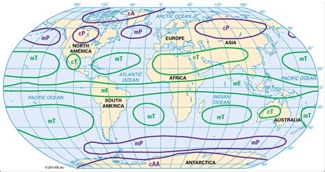 Continental Arctic Air Mass Principal World Air Masses Kids