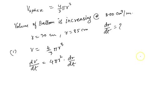 SOLVED A Spherical Balloon Is Inflated With Gas At The Rate Of 800