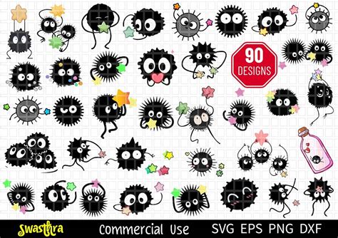 90 Soot Sprite Svg Sprites Svg Soot Balls Sprites Candy Etsy Canada