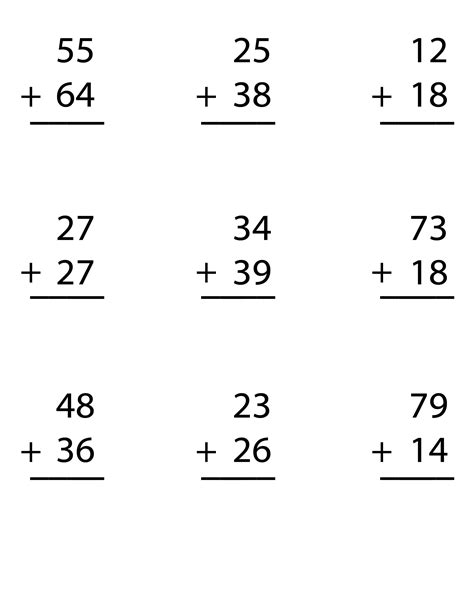 Addition Double Digit Worksheets