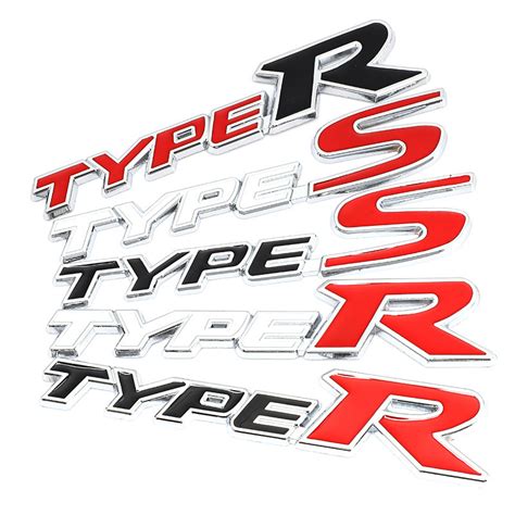 D Metal Car Front Grille Auto Emblem Badge Decals For Honda Type R